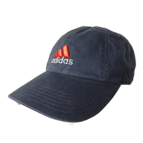 Adidas Adjustable Baseball Cap Unisex with Navy Blue and Orange Logo 2846 - Picture 2 of 7